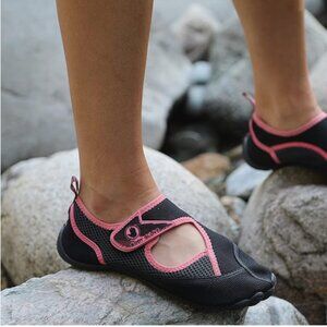 Body Glove Water Black Shoes with Pink Piping  6